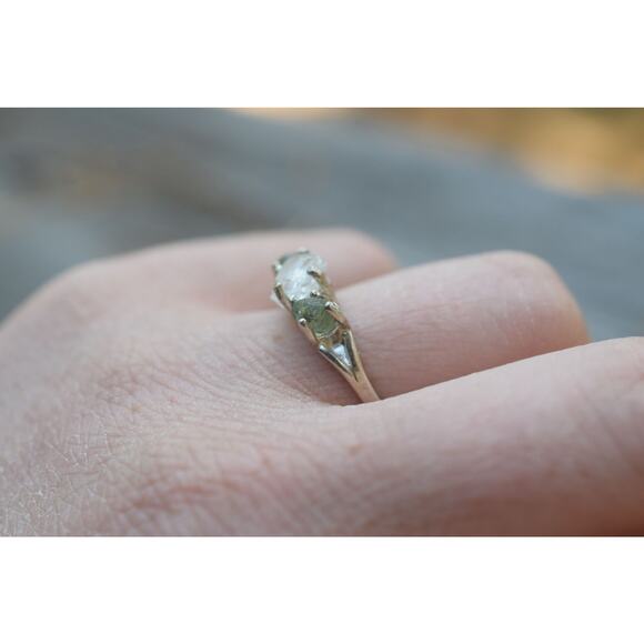 Natural Sapphire Ring, raw sapphire ring, unique sapphire ring, raw gem ring, - Picture 3 of 5